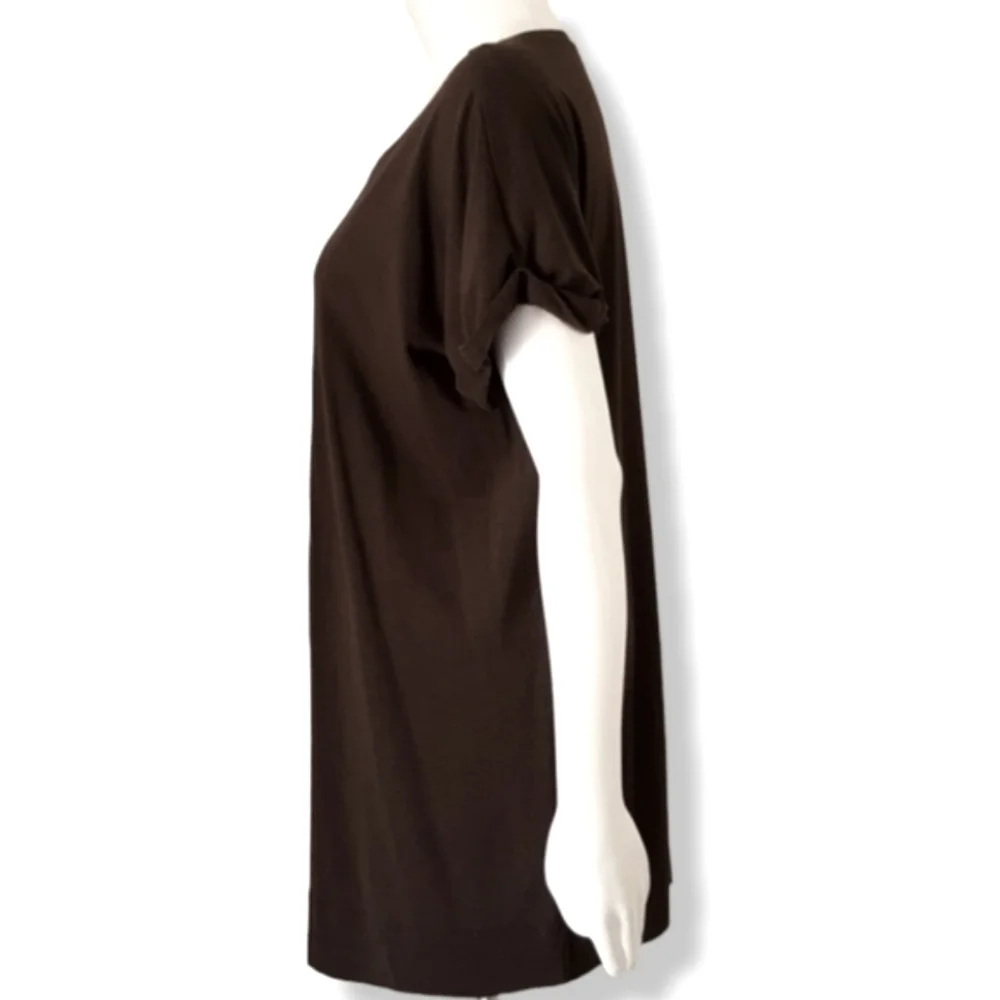 VINTAGE SAINT TROPEZ WEST Brown Tunic Top L Pima Mini Dress Swim Cover Up Y2K - Picture 5 of 10